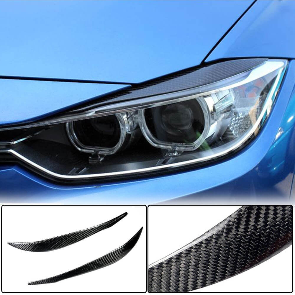 BMW 3 Series F30 2012-2018 Headlight Eyebrows Carbon Fiber-Ahacarbon