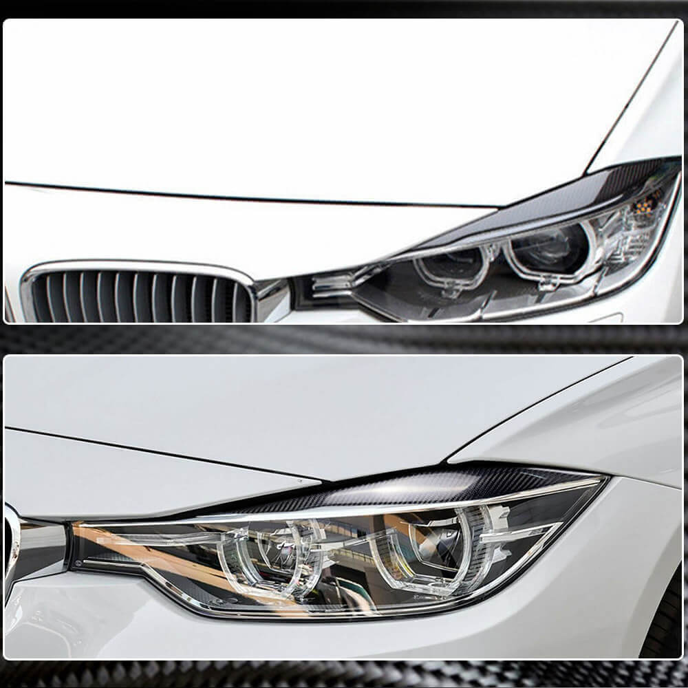 BMW 3 Series F30 2012-2018 Headlight Eyebrows Carbon Fiber-Ahacarbon