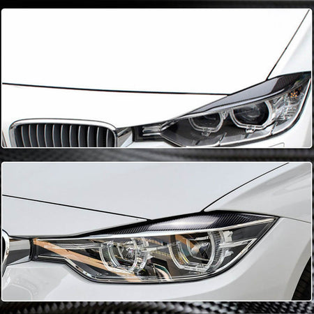 BMW 3 Series F30 2012-2018 Headlight Eyebrows Carbon Fiber-Ahacarbon