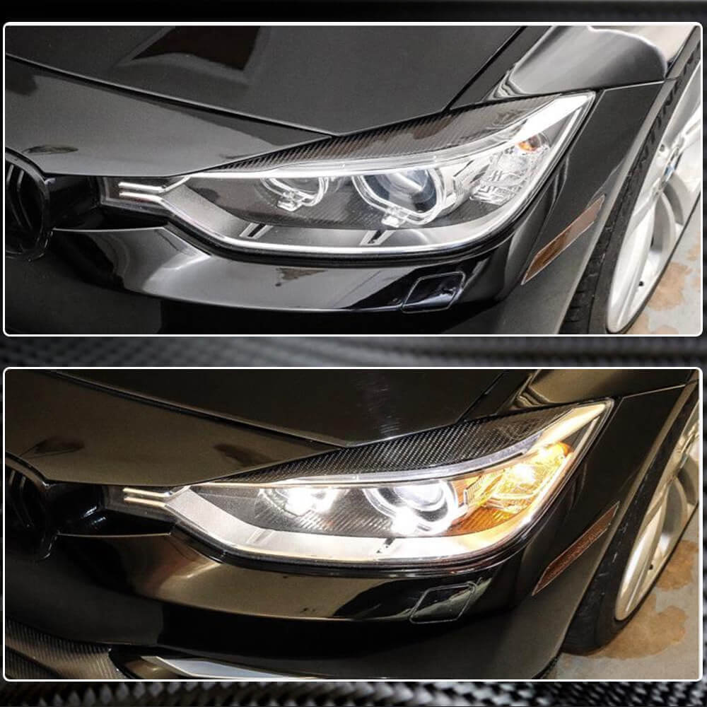 BMW 3 Series F30 2012-2018 Headlight Eyebrows Carbon Fiber-Ahacarbon
