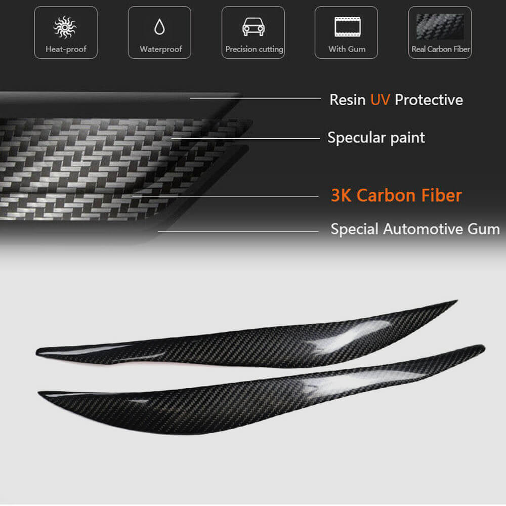 BMW 3 Series F30 2012-2018 Headlight Eyebrows Carbon Fiber-Ahacarbon