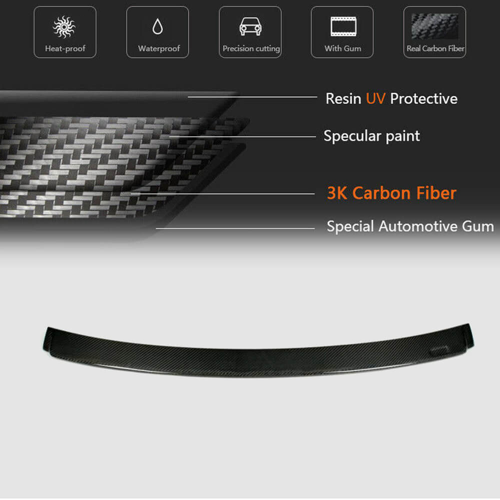 BMW 3 Series F30 F80 M3 2014-2020 Rear Roof Spoiler Carbon Fiber-Ahacarbon