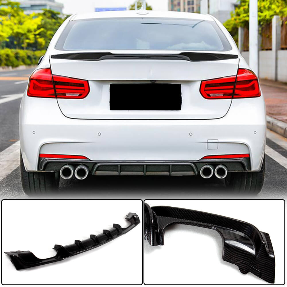BMW 3 Series F30 M Sport 2012-2018 Rear Bumper Diffuser Carbon Fiber/FRP-Ahacarbon