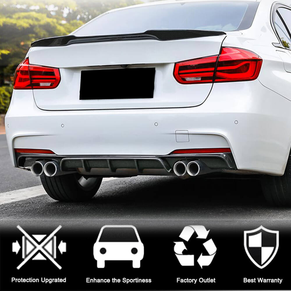 BMW 3 Series F30 M Sport 2012-2018 Rear Bumper Diffuser Carbon Fiber/FRP-Ahacarbon