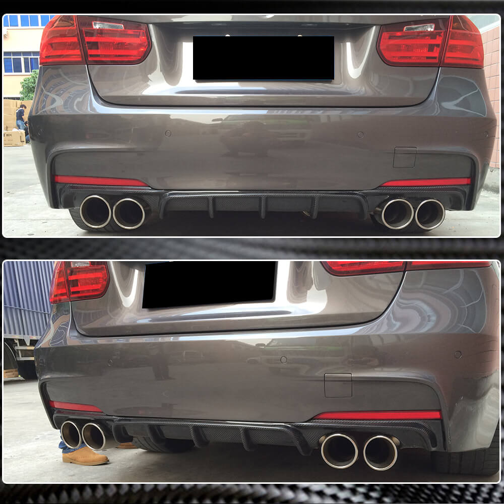 BMW 3 Series F30 M Sport 2012-2018 Rear Bumper Diffuser Carbon Fiber/FRP-Ahacarbon