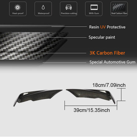 BMW 3 Series F30 M Sport Sedan 2012-2018 Fog Lamp Covers Carbon Fiber-Ahacarbon