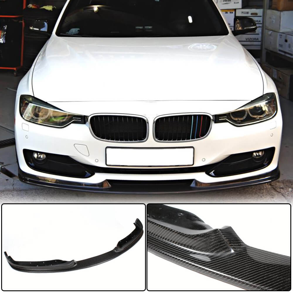 BMW 3 Series F30 Pre-LCI 2012-2015 Front Bumper Lip Carbon Fiber/FRP-Ahacarbon