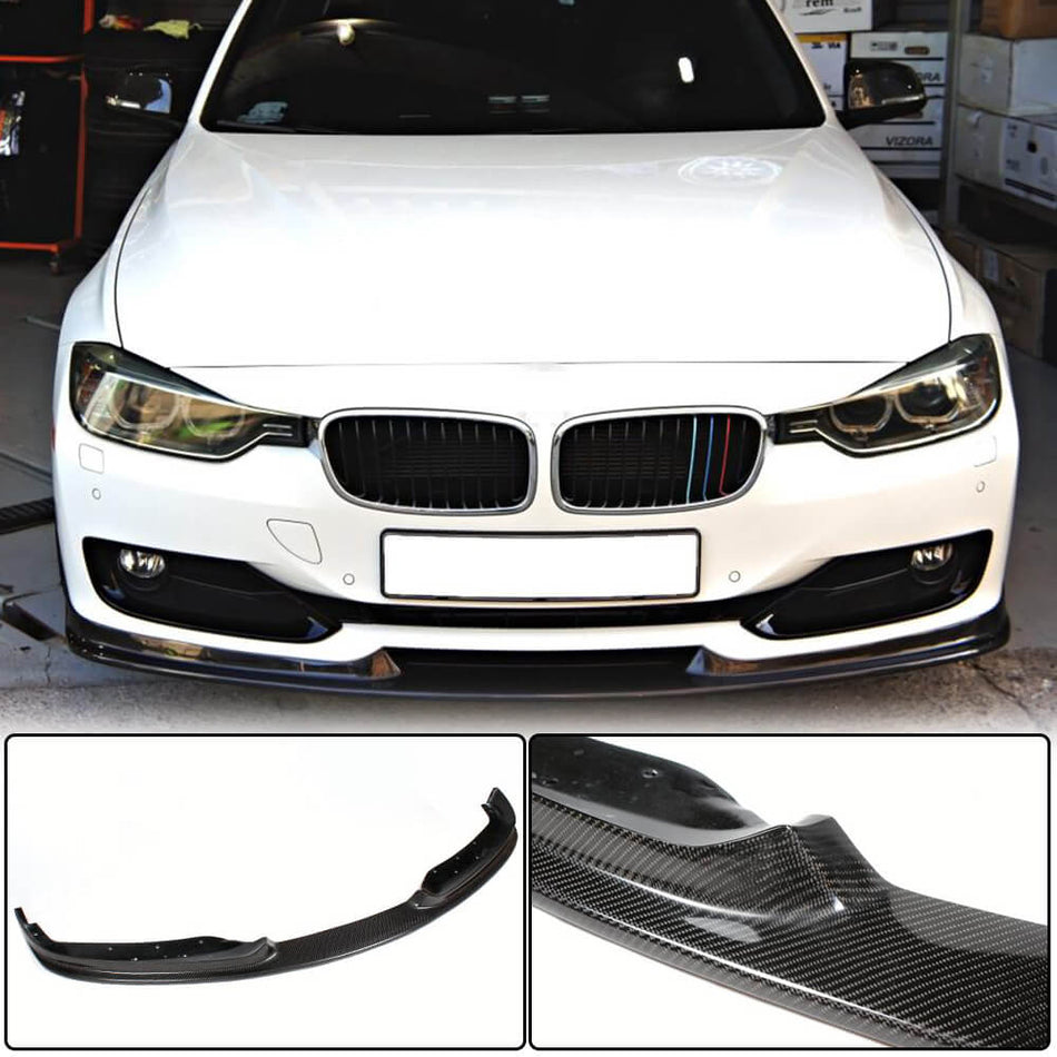 BMW 3 Series F30 Pre-LCI 2012-2015 Front Bumper Lip Carbon Fiber/FRP-Ahacarbon