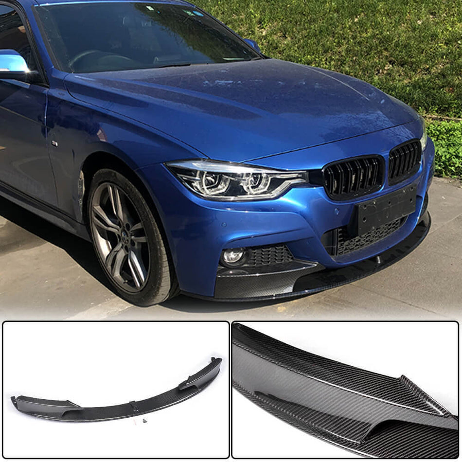 BMW 3 Series F30 M Sport 2012-2018 Front Bumper Lip Carbon Fiber/FRP/ABS-Ahacarbon