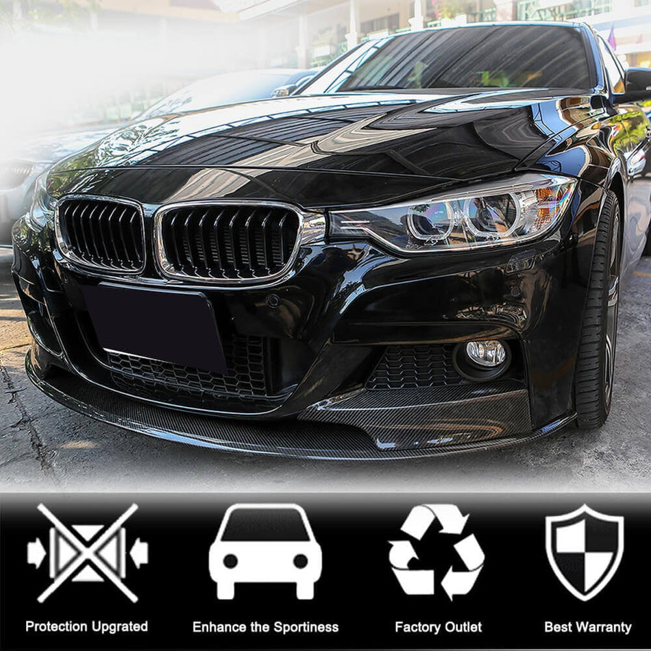 BMW 3 Series F30 M Sport 2012-2018 Front Bumper Lip Carbon Fiber/FRP/ABS-Ahacarbon
