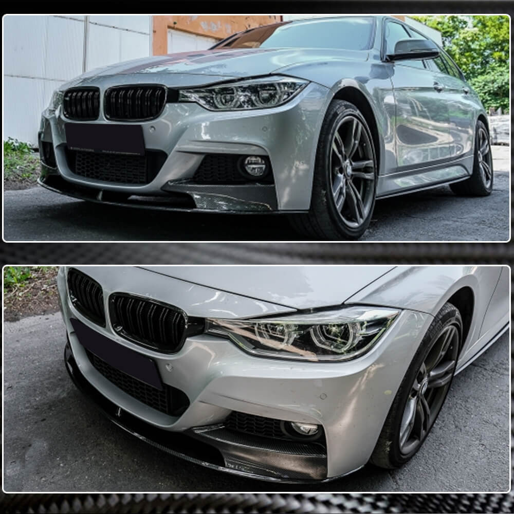 BMW 3 Series F30 M Sport 2012-2018 Front Bumper Lip Carbon Fiber/FRP/ABS-Ahacarbon