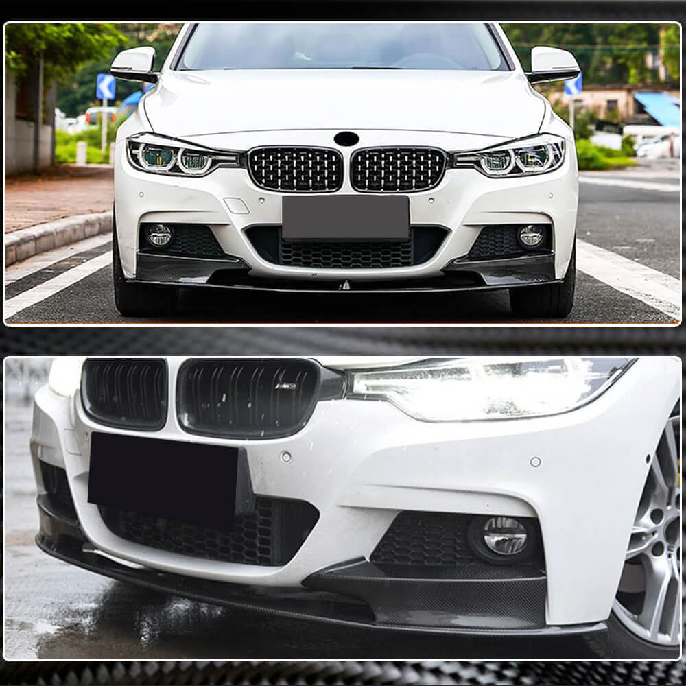 BMW 3 Series F30 M Sport 2012-2018 Front Bumper Lip Carbon Fiber/FRP/ABS-Ahacarbon