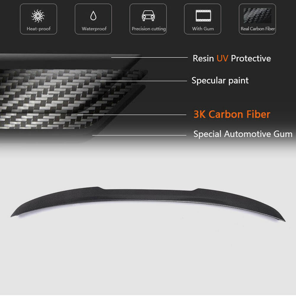 BMW 3 Series F30 F80 M3 2012-2018 Rear Trunk Spoiler Carbon Fiber/FRP-Ahacarbon