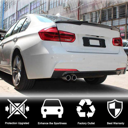 BMW 3 Series F30 F80 M3 Sedan 2014-2020 Rear Trunk Spoiler Carbon Fiber/FRP-Ahacarbon