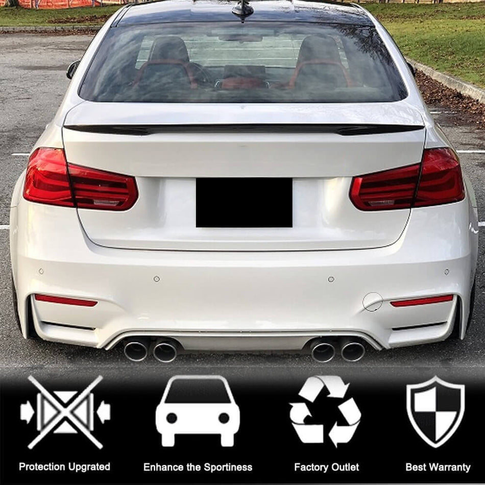 BMW 3 Series F30 F80 M3 Sedan Rear Trunk Spoiler Carbon Fiber/FRP-Ahacarbon