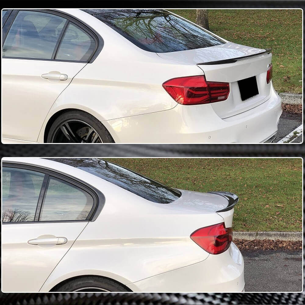 BMW 3 Series F30 F80 M3 Sedan Rear Trunk Spoiler Carbon Fiber/FRP-Ahacarbon
