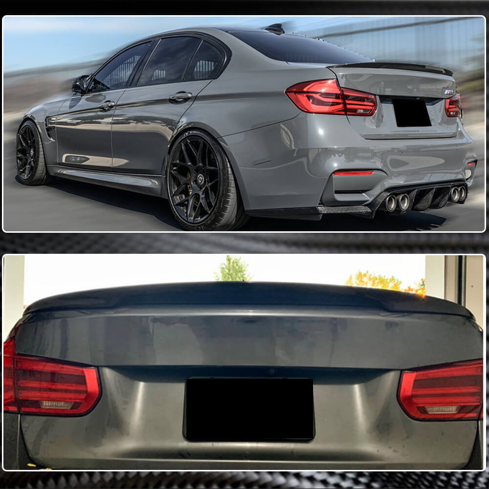 BMW 3 Series F30 F80 M3 Sedan Rear Trunk Spoiler Carbon Fiber/FRP-Ahacarbon