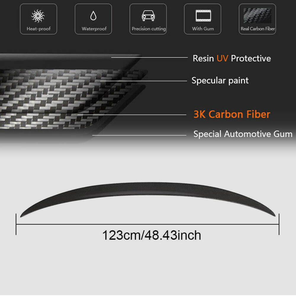 BMW 3 Series F30 F80 M3 Sedan Rear Trunk Spoiler Carbon Fiber/FRP-Ahacarbon