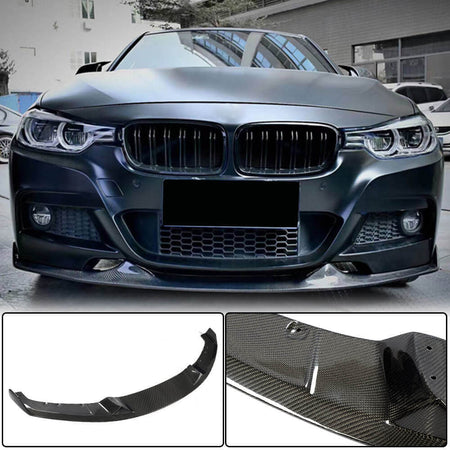 BMW 3 Series F30 M Sport 2012-2018 Front Bumper Lip Carbon Fiber-Ahacarbon