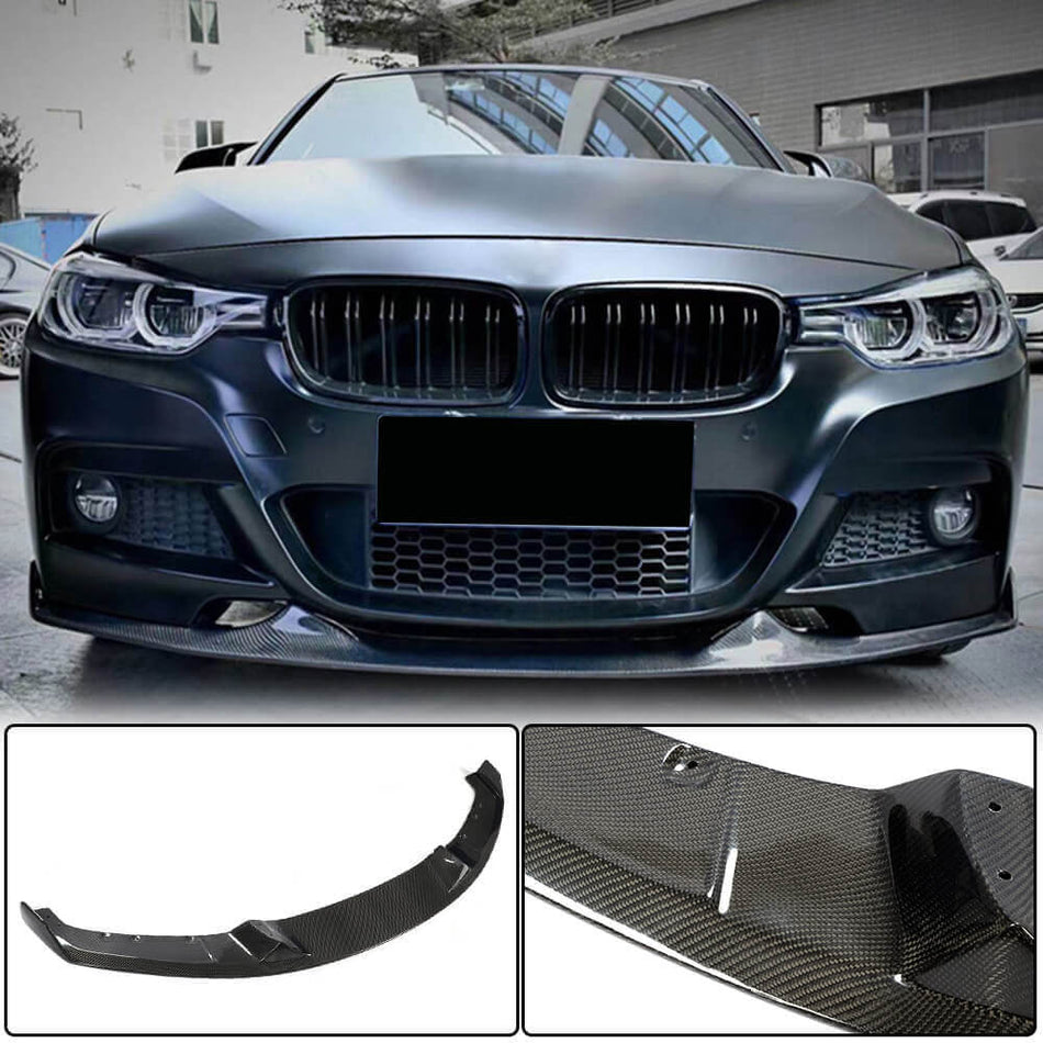 BMW 3 Series F30 M Sport 2012-2018 Front Bumper Lip Carbon Fiber-Ahacarbon