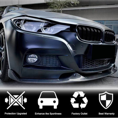 BMW 3 Series F30 M Sport 2012-2018 Front Bumper Lip Carbon Fiber-Ahacarbon