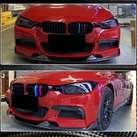 BMW 3 Series F30 M Sport 2012-2018 Front Bumper Lip Carbon Fiber-Ahacarbon