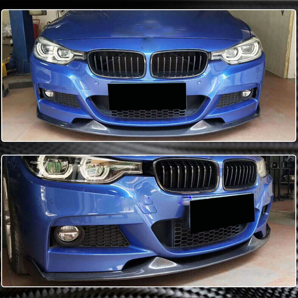 BMW 3 Series F30 M Sport 2012-2018 Front Bumper Lip Carbon Fiber-Ahacarbon