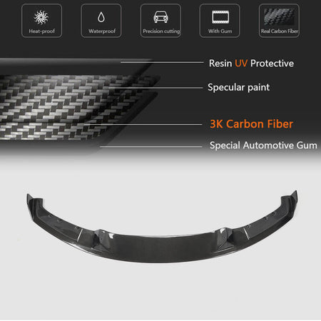 BMW 3 Series F30 M Sport 2012-2018 Front Bumper Lip Carbon Fiber-Ahacarbon