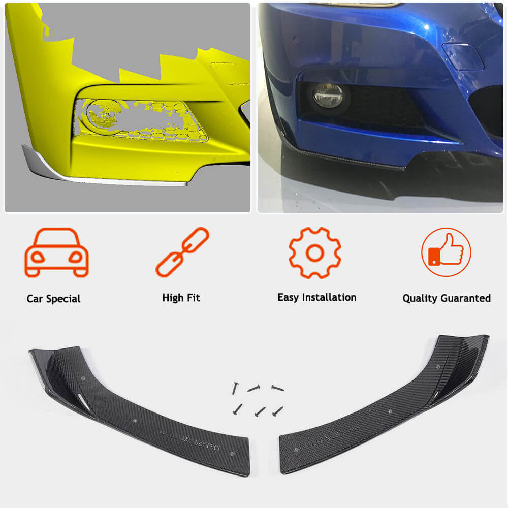 BMW 3 Series F30 M Sport 2012-2018 Front Bumper Splitters Carbon Fiber/FRP-Ahacarbon