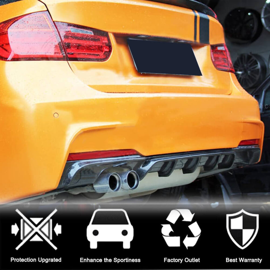 BMW 3 Series F30 M Sport 2012-2018 Rear Bumper Diffuser Carbon Fiber/FRP/ABS-Ahacarbon
