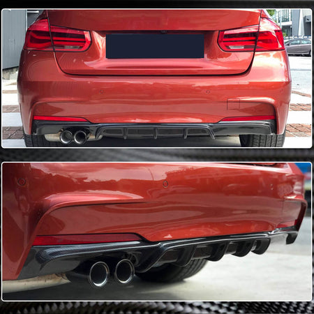 BMW 3 Series F30 M Sport 2012-2018 Rear Bumper Diffuser Carbon Fiber/FRP/ABS-Ahacarbon