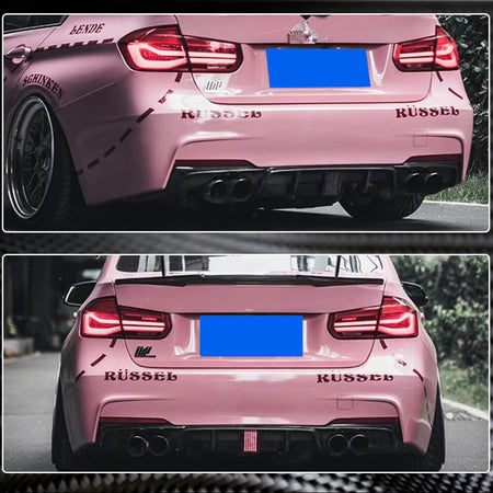 BMW 3 Series F30 M Sport 2012-2018 Rear Bumper Diffuser Lip With brake light Carbon Fiber-Ahacarbon