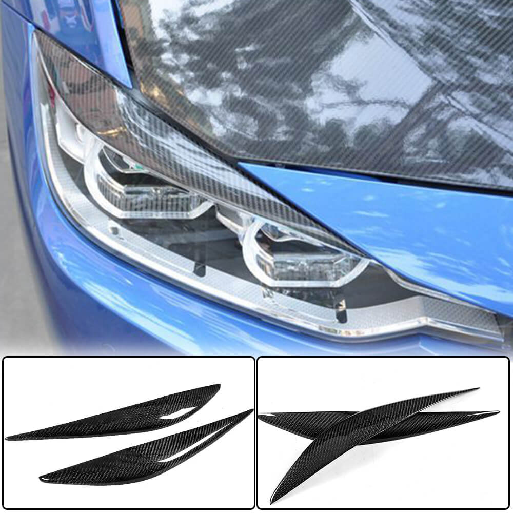 BMW 3 Series F30 2012-2018 Headlight Eyebrows Carbon Fiber-Ahacarbon