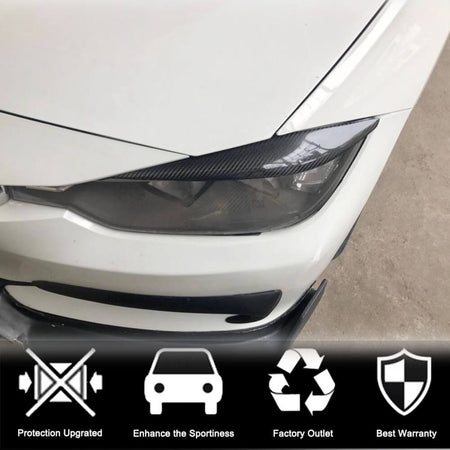 BMW 3 Series F30 2012-2018 Headlight Eyebrows Carbon Fiber-Ahacarbon