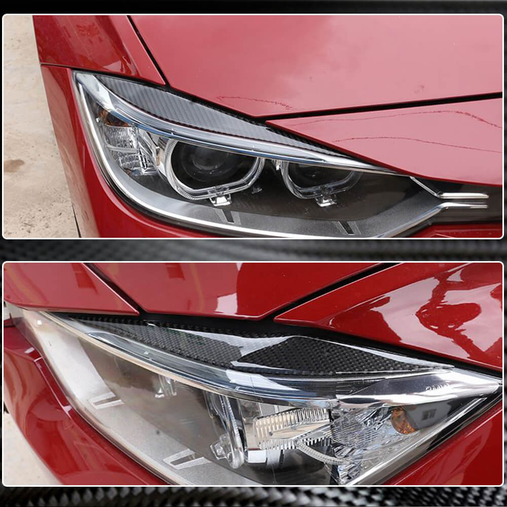 BMW 3 Series F30 2012-2018 Headlight Eyebrows Carbon Fiber-Ahacarbon