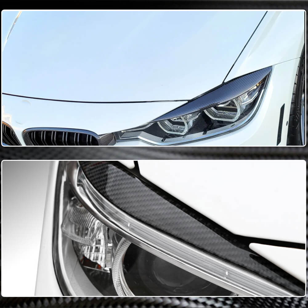BMW 3 Series F30 2012-2018 Headlight Eyebrows Carbon Fiber-Ahacarbon