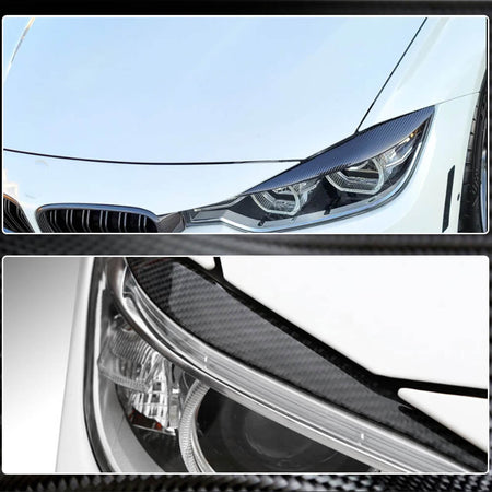 BMW 3 Series F30 2012-2018 Headlight Eyebrows Carbon Fiber-Ahacarbon