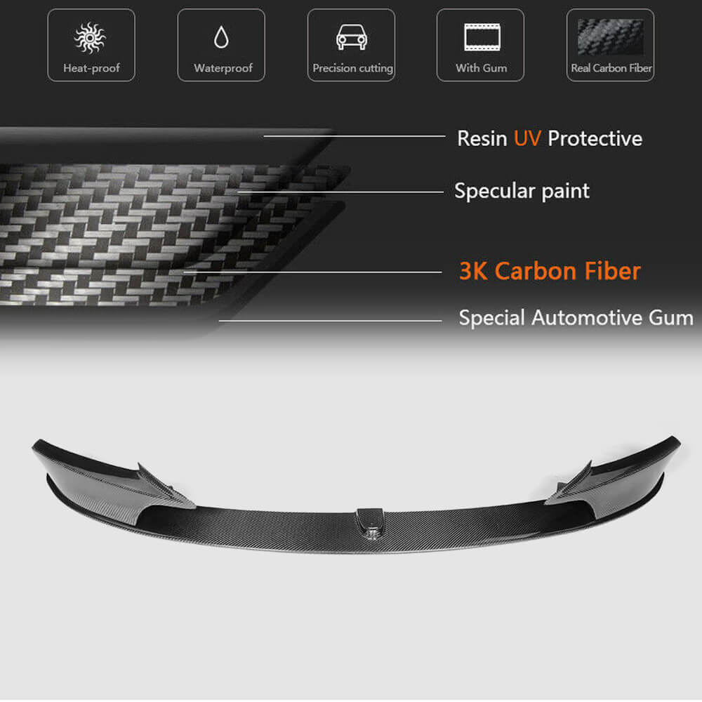 BMW 3 Series F34 M Sport GT GranTurismo 2014-2018 Front Bumper Lip Carbon Fiber-Ahacarbon