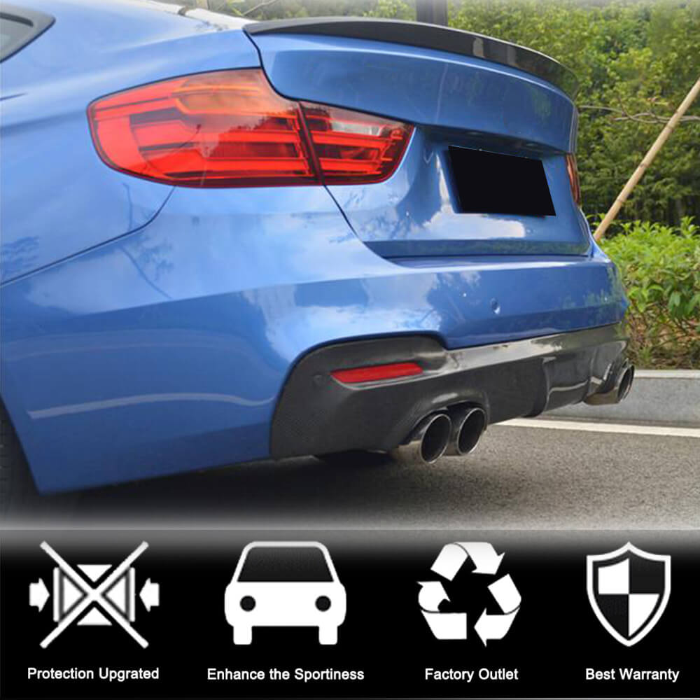 BMW 3 Series F34 M Sport GT GranTurismo 2014-2018 Rear Bumper Diffuser Carbon Fiber-Ahacarbon