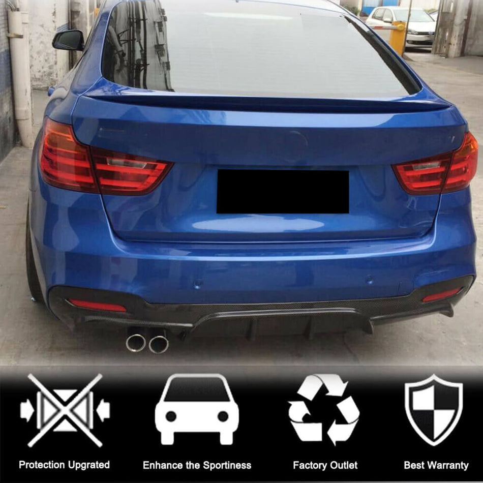 BMW 3 Series F34 M Sport GT 2014-2018 Carbon Fiber Rear Bumper Diffuser Lip-Ahacarbon