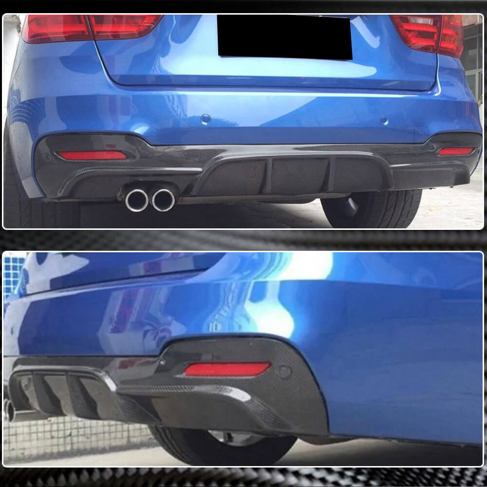 BMW 3 Series F34 M Sport GT 2014-2018 Carbon Fiber Rear Bumper Diffuser Lip-Ahacarbon