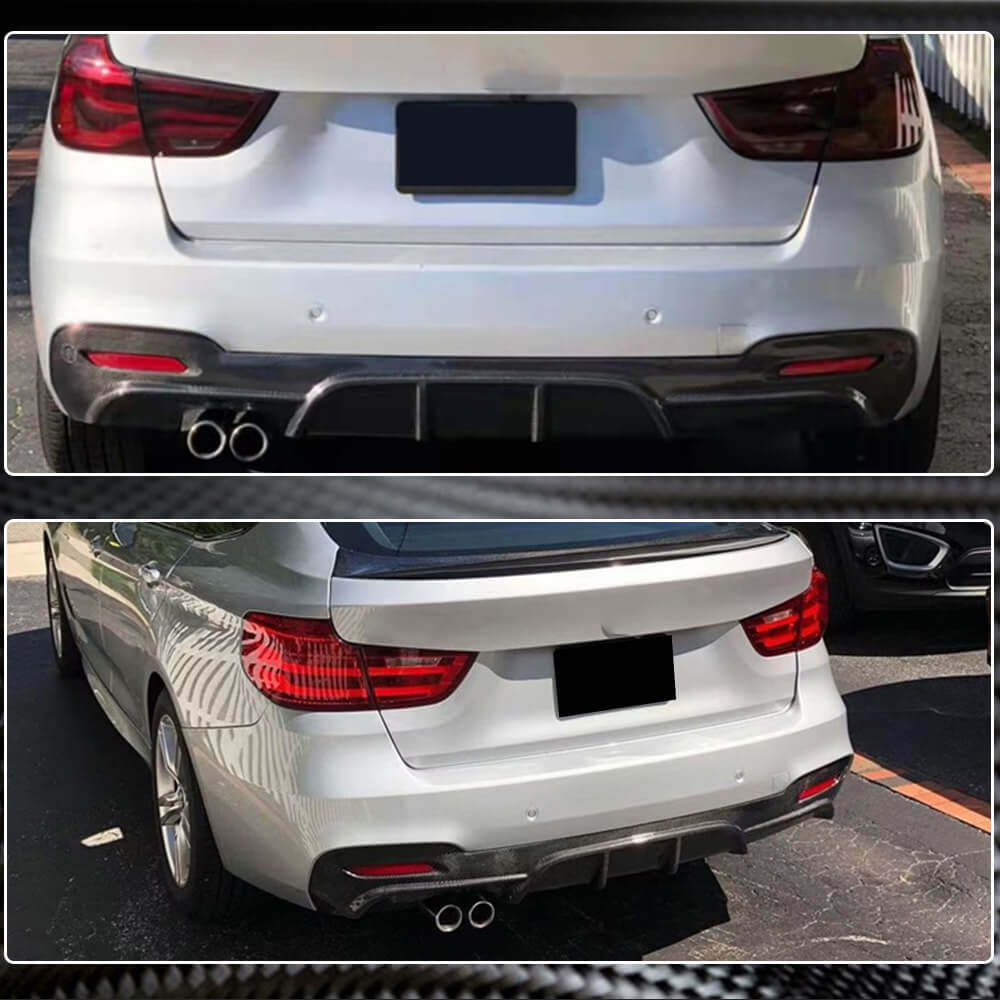 BMW 3 Series F34 M Sport GT 2014-2018 Carbon Fiber Rear Bumper Diffuser Lip-Ahacarbon