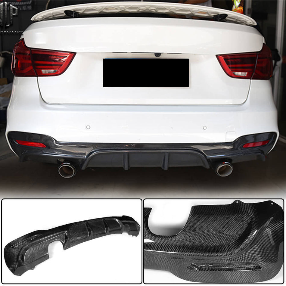 BMW 3 Series F34 M Sport GT Gran Turismo 2014-2018 Rear Bumper Diffuser Carbon Fiber-Ahacarbon