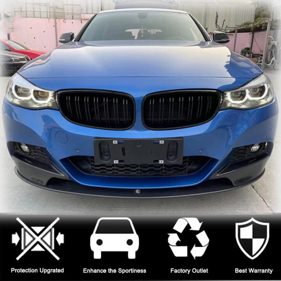 BMW 3 Series F34 M Sport GT GranTurismo 2014-2018 Front Bumper Splitters Carbon Fiber-Ahacarbon