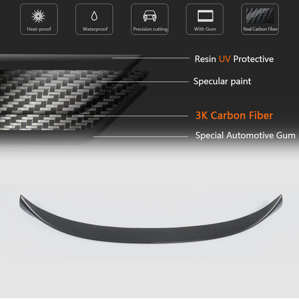 BMW 3 Series F34 xDrive GT Gran Turismo 2014-2018 Rear Trunk Spoiler Carbon Fiber-Ahacarbon