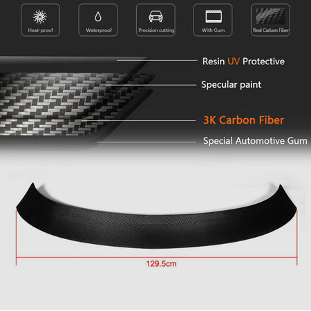 BMW 3 Series F34 xDrive GT 2014-2018 Rear Trunk Spoiler Carbon Fiber-Ahacarbon