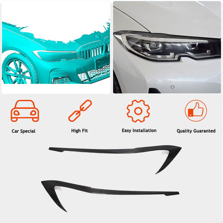 BMW 3 Series G20 2019-2021 Headlight Eyebrows Eyelids Dry Carbon Fiber-Ahacarbon