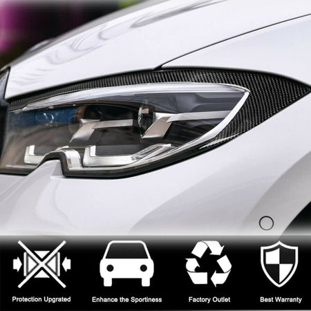 BMW 3 Series G20 2019-2021 Headlight Eyebrows Eyelids Dry Carbon Fiber-Ahacarbon