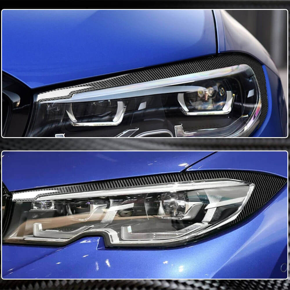 BMW 3 Series G20 2019-2021 Headlight Eyebrows Eyelids Dry Carbon Fiber-Ahacarbon