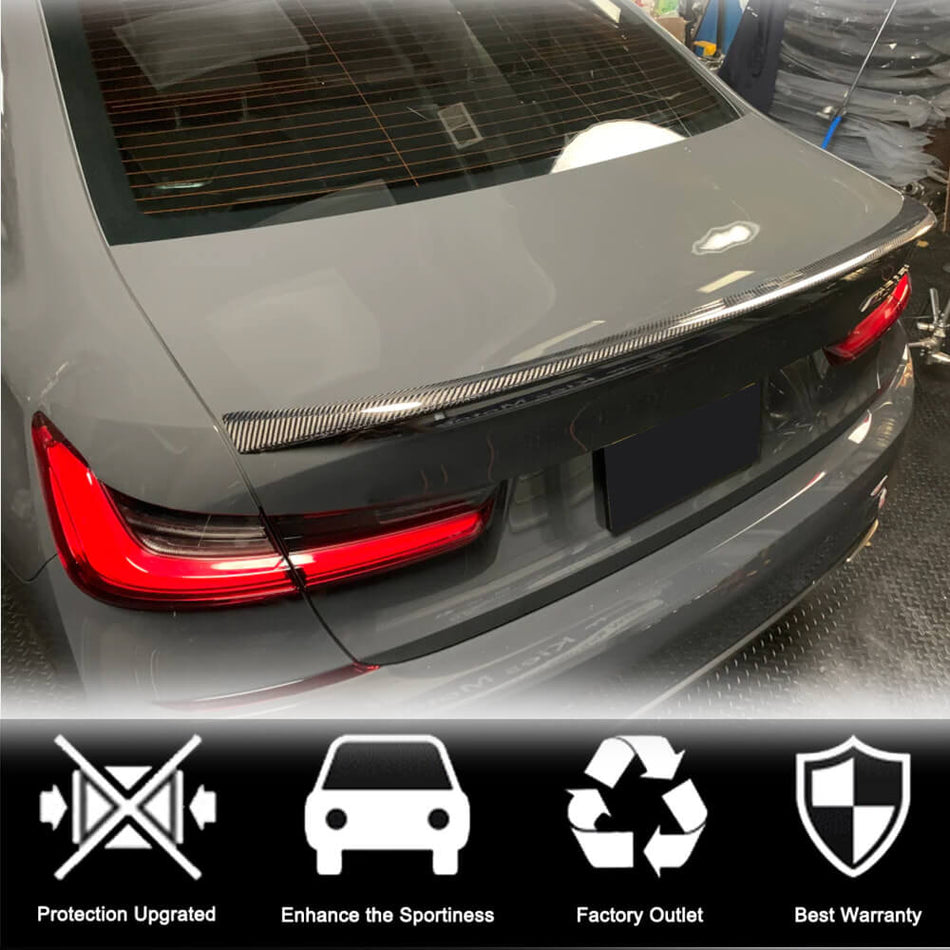 BMW 3 Series G20 G80 M3 2019-2023 Rear Trunk Spoiler Carbon Fiber-Ahacarbon